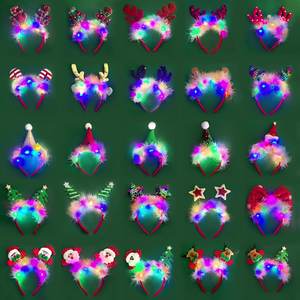 عيد الميلاد للأطفال قرون عيد الميلاد مع أضواء ليد لطيف-قبعة سانتا عقال - Product Image 4