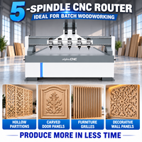 Routeur CNC 2030 à 5 broches haute performance pour la sculpture sur bois, machine de fraisage CNC multi-broches pour la production de meubles en bois
