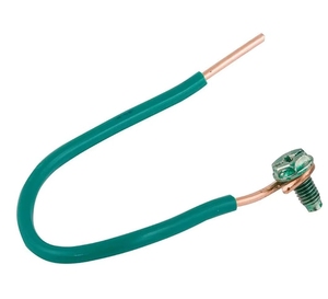 8 inch màu xanh lá cây nối đất bím tóc với mặt đất vít Tước kết thúc 12AWG rắn cách điện dây đồng - Product Image 2