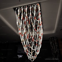 Lustre d'escalier moderne personnalisé, grande sélection de designers, en verre cristal LED pour villa, hall, salon, plafond haut