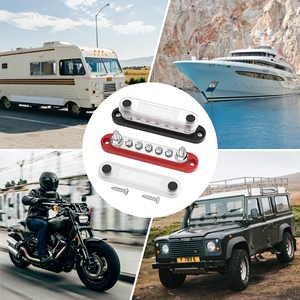 Barre omnibus en cuivre massif 48V 100A, 2* M6, 5* vis, certifiée RoHS et CE, bloc de distribution d'énergie pour applications marines, automobiles et solaires - Product Image 6