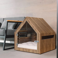 Kunden spezifische Indoor Luxus Pet House Massivholz Hunde bett Möbel mit nachhaltigem Merkmal und gedrucktem Muster