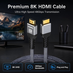 Cable <span class=keywords><strong>HDMI</strong></span> 2.1 de Ultra Alta Velocidad, 48 Gbps, 8K/60Hz, <span class=keywords><strong>4K</strong></span>/<span class=keywords><strong>120Hz</strong></span>, Trenzado de Nailon, HDR Dinámico, Compatible con PS5, Xbox, Monitor 8K, A045 - Product Image 2