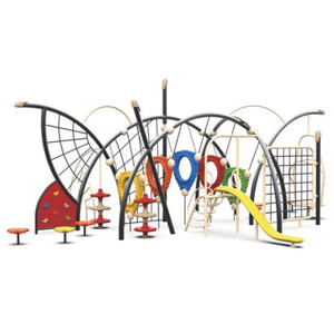 Estructura de Juego Grande para Escalar <span class=keywords><strong>con</strong></span> Cuerdas <span class=keywords><strong>con</strong></span> Soportes Verdes, Túnel Ondulado y Plataformas Amarillas para <span class=keywords><strong>Parques</strong></span> - Product Image 2