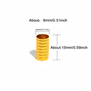 100 Perles Dreadlock Argentées/Dorées 15x8mm en Forme de Ressort, Réglables, Faciles à Porter, Clip de Tresse pour Cheveux, Outil en Tube d'Alliage d'Aluminium - Product Image 6