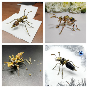Insecte <span class=keywords><strong>mécanique</strong></span> steampunk, fourmi <span class=keywords><strong>mécanique</strong></span> en <span class=keywords><strong>métal</strong></span>, modèle <span class=keywords><strong>3D</strong></span> artisanal à assembler, <span class=keywords><strong>puzzle</strong></span> <span class=keywords><strong>3D</strong></span> - Product Image 2