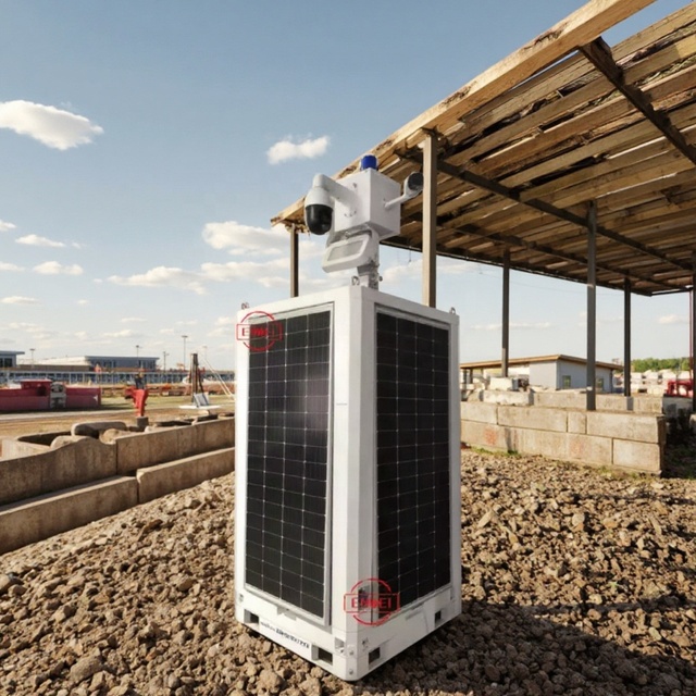 Mobile Solar-Powered Security Camera Tower System for Off-Grid Job Sites
