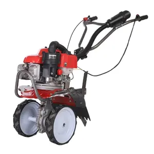 Gasoline two-wheel drive plow type motor tiller rotary ploughing machine agricultural farm cultivator