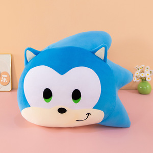 Almohada de Peluche Personalizada con Logotipo Blue Sonics, Juguete de Peluche de Dibujos Animados, Muñeco de Erizo Sonriente, Cojín Decorativo para Sofá, Venta al por Mayor - Product Image 3