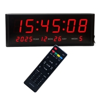 Horloge murale numérique électronique à LED GANXIN de 3 pouces avec affichage de la date, du jour et du calendrier pour la maison, le bureau, l'église, la gare, l'hôpital