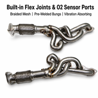Collecteur d'échappement 4-en-1 en acier inoxydable SS304 avec raccords flexibles et emplacements pour sondes lambda pour Lexus LC500 5.0L V8 2UR-GSE 2018-2026