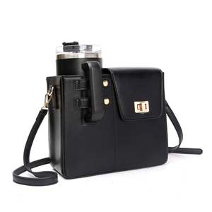 Bolsa de Almacenamiento para Botellas de Agua, Portátil, para Mujer, con Soporte para Botellas Deportivas, Material PU, Bolsa Portavasos - Product Image 3