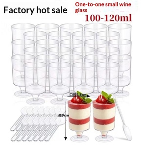 Gobelets en plastique PS grande capacité, moulés par injection, couleur unie, <span class=keywords><strong>à</strong></span> pied haut, pour desserts, thés au lait, mousses et glaces - Product Image 4