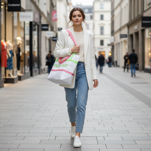 <span class=keywords><strong>Bolsa</strong></span> de compras ecológica personalizada de RPET hecha con botellas recicladas, duradera y reutilizable, con cremallera. - Product Image 2