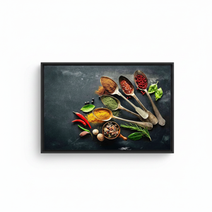 Spices Canvas Print: Modern Kitchen Wall Decor, Tempered Glass Art,<b>BLACK</b> <b>FRAMED</b> CANVAS - Product Image 2