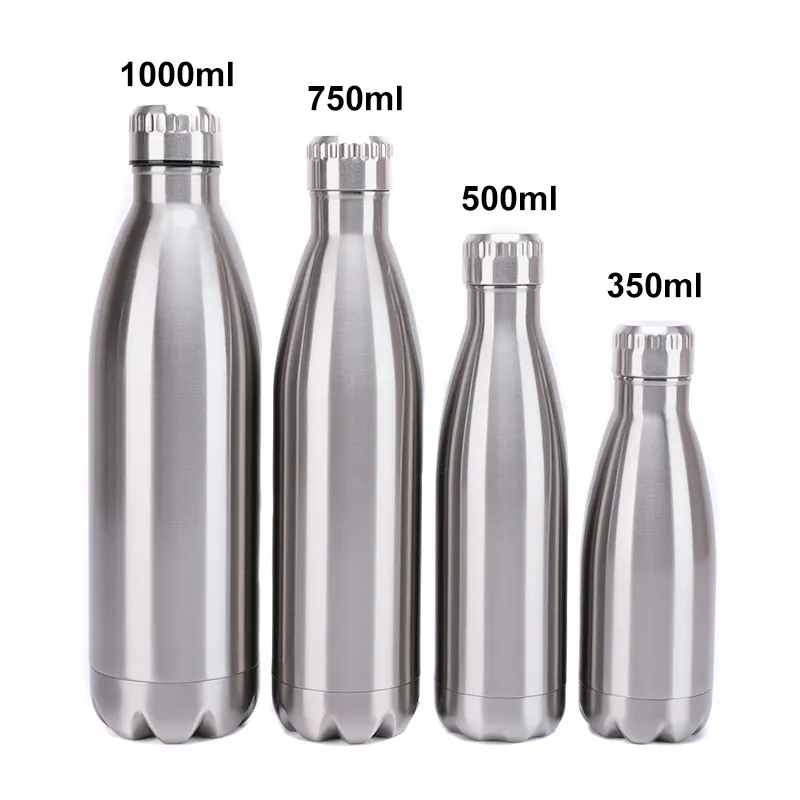 260ml 350ml 500ml 750ml 1000ml Custom Logo Cola Shape Sports Drink Double Wall Vacuum Insulated Stainless Steel Water Bottles