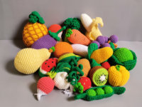 Handgemaakte gehaakte amigurumi poppen, schattige fruit- en groentepoppen, emotionele ondersteuning, decoratieve ornamenten voor boerderijdecoratie, cadeau