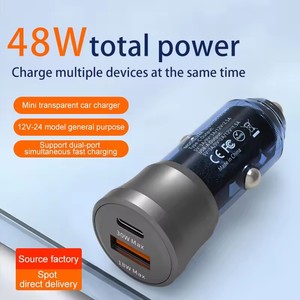 Nouvel adaptateur de <span class=keywords><strong>chargeur</strong></span> de voiture transparent PD18W QC3.0 30W à charge rapide, allume-cigare 48W Type C - Product Image 4