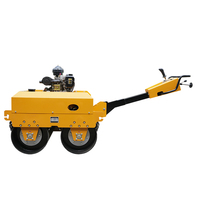 Prix d'usine Mini compacteur routier portatif à double tambour à moteur diesel et essence, petit rouleau compresseur autoporté