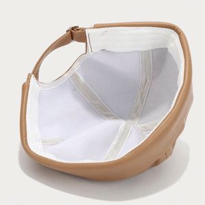 New Solid Color PU Leather Blank Docker <b>Hat</b> Men Women Fashion Simple Retro Autumn Winter <b>Brimless</b> Sports Caps - Product Image 5
