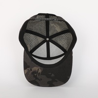 BSCI alta calidad Parche de goma Logo 7 paneles camuflaje poliéster Gorras deporte al por mayor personalizado corte láser agujero ala plana Snapback Cap