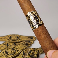 Autocollant personnalisé en feuille d'or pour cigares Backwoods, impression UV, étiquettes de bande avec logo en relief, emballage, anneaux de cigare en relief, imperméables