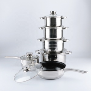 High Quality Home Kitchen <strong>Cookerware</strong> 12 PCS Stainless Steel Pots and Pans <strong>Induction</strong> Cookware Sets - Product Image 1