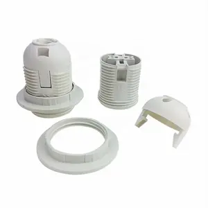 CE SAA VDE full thread and plastic teeth with one ring E27 white plastic lampholder