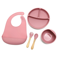 Ensemble de vaisselle incassable en Silicone pour enfant en bas âge, bol à succion indépendant, sans BPA, assiette pour bébé, 2023