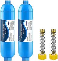Filtro de agua en línea para RV certificado NSF 401/42, 2 paquetes, Protector Flexible, reduce el mal sabor, fluoruro, más sedimentos, agua potable