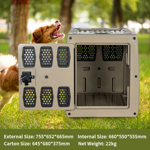 KUER portable voiture transport rotomoulé <span class=keywords><strong>cage</strong></span> voyage en plastique pour animaux de compagnie boîte de consignation chien chenil <span class=keywords><strong>cage</strong></span> intérieur - Product Image 2