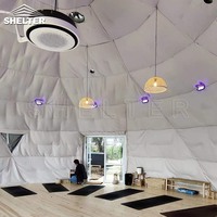 8 mètres de diamètre étanche Pvc Igloo dôme géodésique grand salon professionnel extérieur Glamping maison pour salle à manger Application
