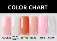 Gel Acrílico de Alta Calidad para Uñas, 60g, Efecto Constructor, Colores Rosa, Blanco y Transparente, Extensiones de Uñas
