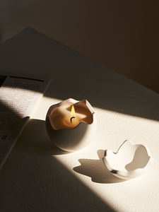 2025 cerámica forma de huevo lindo diseñador de aromaterapia Etiqueta Privada blanco mate cerámica novedad velas perfumadas para decoración del hogar - Product Image 4