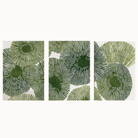 HAOWAI OEMODM 3 pièces d'impressions d'art botanique à feuilles vertes, décoration moderne pour la maison, ensemble de 3 décorations pour chambre à coucher et salon