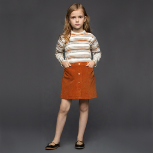 فستان خريفي أنيق جديد للفتيات مصنوع من قماش الكوردروي القطني 100% - Product Image 1