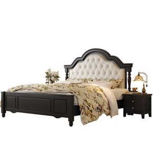 <span class=keywords><strong>Lit</strong></span> <span class=keywords><strong>de</strong></span> rangement rembourré <span class=keywords><strong>de</strong></span> style français en bois massif American Vintage avec tailles King/Queen <span class=keywords><strong>de</strong></span> 1,5 m et 1,8 m - Product Image 5