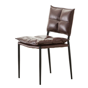 Sedia da Pranzo Moderna in Pelle PU con Struttura in Ferro, Lusso Leggero, Ecologica e Resistente, per <span class=keywords><strong>Soggiorno</strong></span> e Hotel - <span class=keywords><strong>Outlet</strong></span> di Fabbrica - Product Image 4