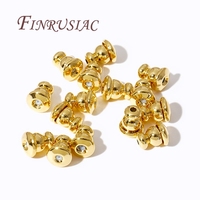 Bouchons d'oreille en métal plaqué or 18K/14K, bouchons d'oreille DIY, bouchons d'oreille bloqués, accessoires pour bijoux, composants