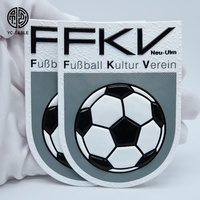 Logo de club de football écologique en flocage 3D personnalisé patchs étiquettes de vêtements en TPU avec impression par transfert de chaleur et forme personnalisée