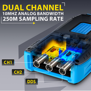 FNIRSI 2C53T ออสซิลโลสโคปดิจิตอลรุ่นอัปเกรด มัลติมิเตอร์ เครื่องกำเนิดสัญญาณ 3in1 แบนด์วิดท์ 50MHz 250MS 2 ช่องสัญญาณ 20000 ค่าการนับ 2C53T Os - Product Image 6