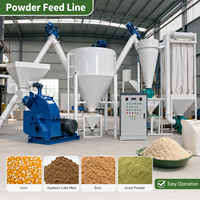 Usine industrielle d'alimentation animale avec système de concassage, de mélange, de transport et d'ensachage des grains