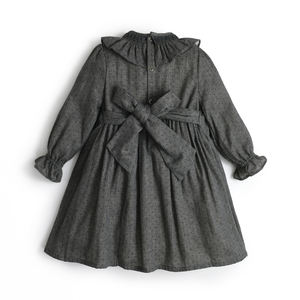 <span class=keywords><strong>2026</strong></span> के बच्चों के लिए सुरुचिपूर्ण रफ़ल कॉलर लंबी आस्तीन शरद ऋतु में कढ़ाई डॉट फ़सल बूटीक बूटीक शीतकालीन चीनी पोशाक - Product Image 2