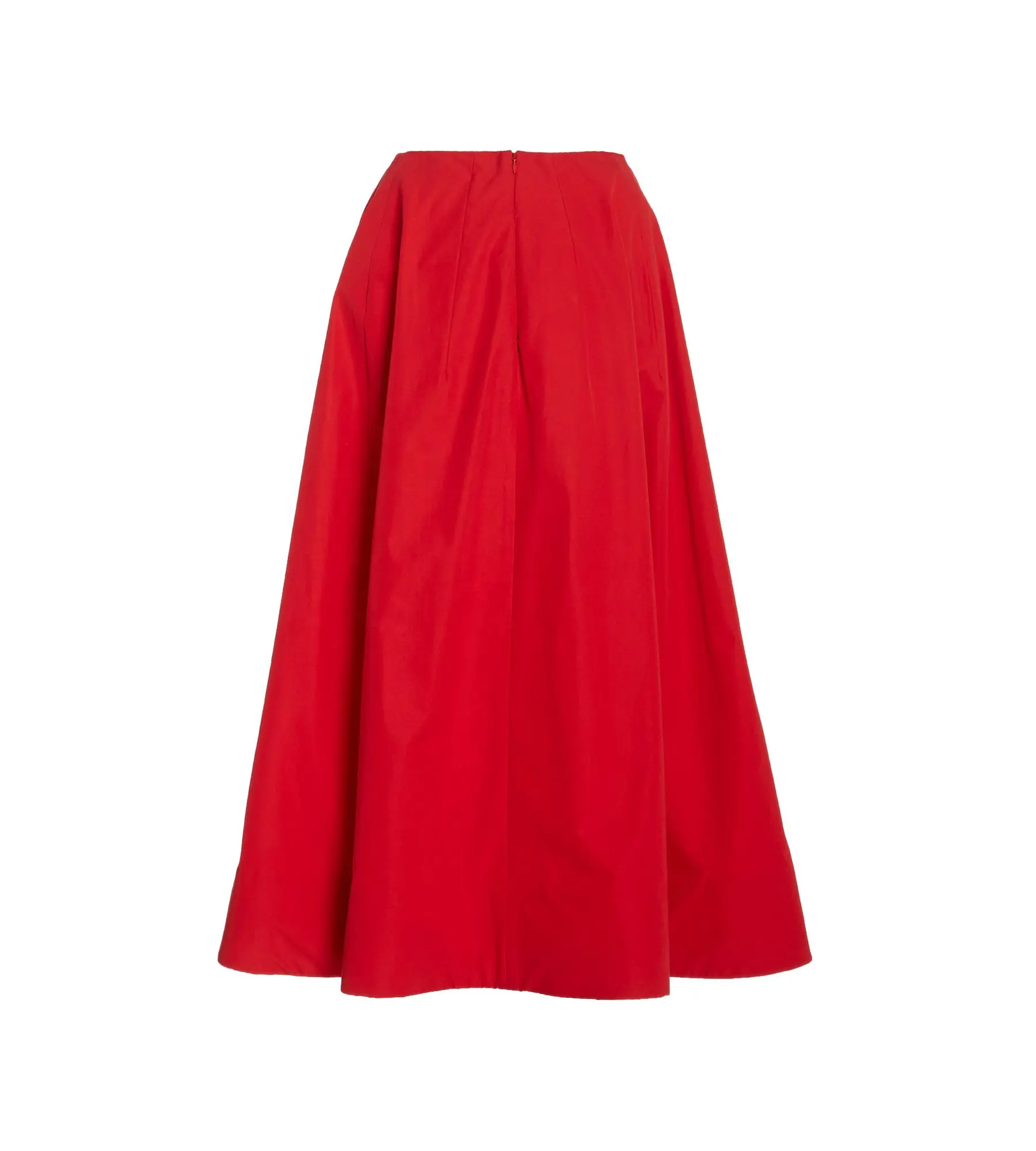 2022 fashionable lady luxury brand clothes women red mid rise a-line cotton blend laser cut graceful skirt