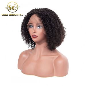 Hecho a mano barato 10 12 14 16 pulgadas 1b Top Remi humano indio de la Virgen <span class=keywords><strong>el</strong></span> pelo corto Bob rizado Hd de encaje pelucas - Product Image 2