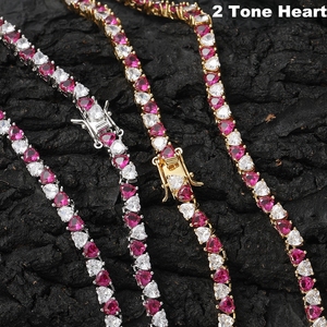 Collier en diamant multicolore pour femmes et hommes, bijoux glacés, violet, vert, rouge, rose, bleu, chaîne de tennis arc-en-ciel glacée - Product Image 6
