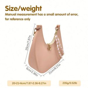 Fashion Crescent-Shaped <b>Silicone</b> <b>Waterproof</b> Portable Zipper Closure Solid Color Shoulder Strap Bag - Product Image 3