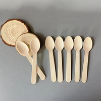 Trendz de qualité alimentaire biodégradable fête petit ensemble de vaisselle en bois après-midi thé Dessert cuillère en bois fourchette couteau ensembles de couverts