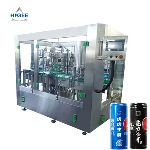 Higee Full-auto 12heads Carbonate Drink Gas beverage Cans Filling Sealing Machine Production Line For Beverage Industry