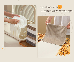 Serviettes en <span class=keywords><strong>microfibre</strong></span> carrées de qualité supérieure - Très absorbantes, séchage rapide, légères, réutilisables, chiffons de nettoyage pour meubles - Product Image 6